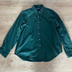 Land’s End Forest Green Button Down Shirt